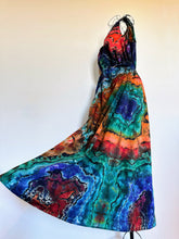 Load image into Gallery viewer, Women’s Small Reverse Geode Cut-Out A-Line Maxi Dress with Pockets in ‘Deep Rainbow’
