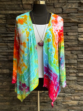 Load image into Gallery viewer, Women’s Large Geode Open Front Cardigan with Pockets in ‘Electric Rainbow’
