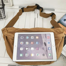 Load image into Gallery viewer, Adult Cotton Canvas Crossbody XL Geode Fanny Pack in ‘Rustic Rainbow’
