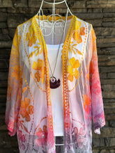 Load image into Gallery viewer, Women’s M/L Lace Kimono Duster in ‘Sunset’
