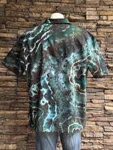 Load image into Gallery viewer, Custom Reverse Geode Button Up Shirt in ‘Moss Agate’ for Tonya

