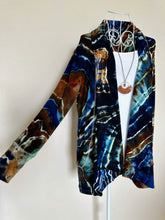 Load image into Gallery viewer, Women’s Small/Medium Geode Open Front Cardigan with Pockets in ‘Azurite’
