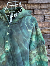 Load image into Gallery viewer, Women’s XS (can fit a small, too) Upcycled Geode Quilted Hoodie with Pockets in ‘Moss Agate’
