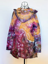 Load image into Gallery viewer, Women’s Small 100% Cotton Geode Hooded Cardigan with Pockets in ‘Black Cherry Amber’
