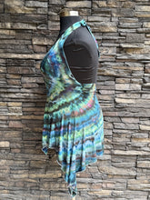 Load image into Gallery viewer, Women’s Large Hand-Sewn ‘Mantra’ Halter Style Flowy Asymmetrical Tank Top in ‘Dark Enchantment’

