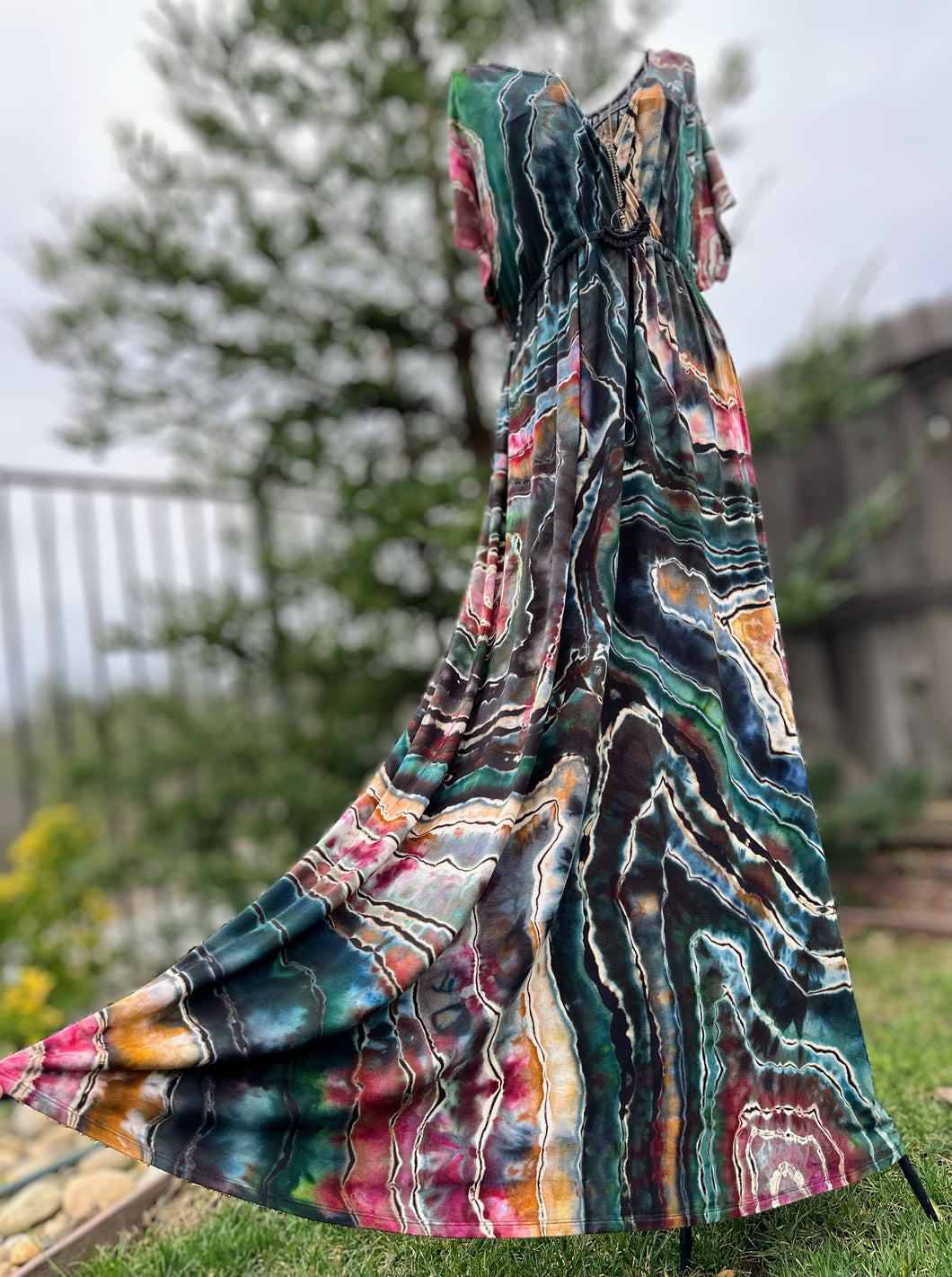 Custom Reverse Geode Maxi Dress for Cecilia