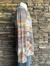 Load image into Gallery viewer, Men’s Large Geode Long Sleeved Henley in ‘Turkey Tail Mushroom’
