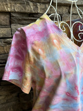 Load image into Gallery viewer, Women’s Large V-Neck Spiral T-Shirt in ‘Bird Song’
