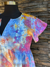 Load image into Gallery viewer, Women’s Large Geode Linen/Rayon Short Sleeve Babydoll Dress with Pockets in ‘Bird Song’
