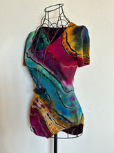 Load image into Gallery viewer, Women’s Small Reverse Geode Short Sleeve Bodysuit in ‘Gypsy Skies’
