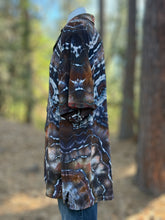 Load image into Gallery viewer, Custom Geode 100% Rayon Button Up Short Sleeve Shirt in ‘Turkey Tail Mushroom’ for Scot
