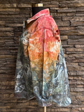 Load image into Gallery viewer, Women’s Oversized 3X (fits more like a 4X) Denim Button Up Long Sleeved Shirt in ‘Pinot Sage &amp; Teal’
