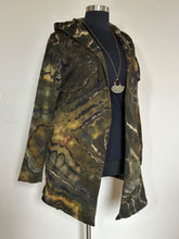 Load image into Gallery viewer, Custom Reverse Geode Hooded Cardigan for Gena in ‘Olive Grove’
