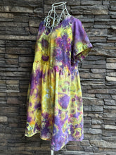 Load image into Gallery viewer, Women’s Small (can fit a medium too) Loose Geode V-Neck Babydoll Dress with Pockets in ‘Sugar Plum’
