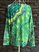 Load image into Gallery viewer, Women’s Large Geode Long-Sleeve V-Neck T-Shirt in ‘Parrot Wing Chrysocolla’
