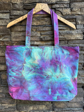 Load image into Gallery viewer, Cotton Canvas Zippered Tote Bag in ‘Northern Lights’
