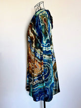 Load image into Gallery viewer, Custom Reverse Geode Hooded Cardigan in ‘Azurite’ for Becky
