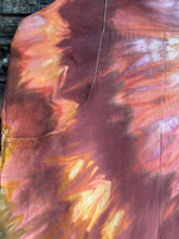 Load image into Gallery viewer, Custom Women’s XL Cotton/Linen Inclined Twist Overalls in ‘Rustic Rainbow’ for Jessie
