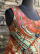 Load image into Gallery viewer, Women’s XL Reverse Geode Sleeveless Wide-Leg Ribbed Jumpsuit with Pockets in ‘Rusted Root’
