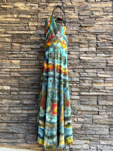 Load image into Gallery viewer, Custom Geode Pact Fit &amp; Flare Cross Back Maxi Dress in ‘Labradorite’ for Shannon
