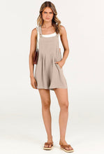 Load image into Gallery viewer, Women’s XL Geode Rayon/Linen Overall Romper Shorts in ‘Rustic Rainbow’
