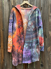 Load image into Gallery viewer, Women’s Small (fits like a medium) Geode Hooded Sweatshirt Cardigan ‘Sunset Bliss’
