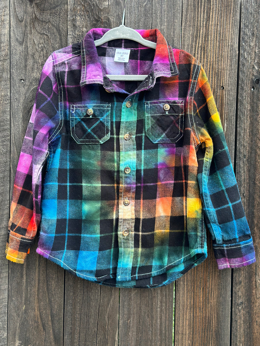 Toddler 4T Rainbow Spiral Flannel Shirt