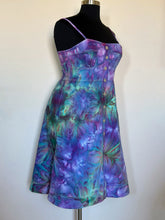 Load image into Gallery viewer, Custom Ice Dyed Denim Corset Dress in ‘Northern Lights’ for Maggie
