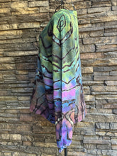 Load image into Gallery viewer, Women’s Small (runs big—fits like a M/L) Reverse Geode V-Neck Pullover Sweatshirt with Tie Sleeve Cuffs in ‘Abalone’
