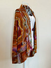 Load image into Gallery viewer, Women’s Small Geode Upcycled Athleta Cardigan with Thumbholes and Pockets in ‘Koroit Boulder Opal’
