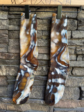 Load image into Gallery viewer, Adult Unisex Bamboo Geode Ribbed Tube Socks in ‘Turkey Tail Mushroom’
