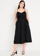 Load image into Gallery viewer, Women’s XL Reverse Geode Spaghetti Strap Midi Dress with Pockets in ‘Sunset in Waikiki’
