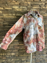 Load image into Gallery viewer, Women’s Large Banana Republic Long Sleeved Denim Shirt with Pearl Snap Buttons in ‘Brushed Steel’
