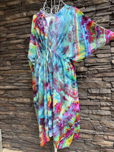 Load image into Gallery viewer, Women’s One Size (fits S-2X best) 100% Rayon Geode Cinched Kimono Duster in ‘Cosmic Eyes’
