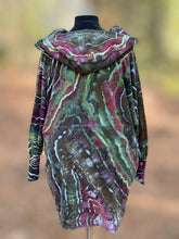 Load image into Gallery viewer, Women’s XS (but runs big—can fits up to a L/XL) Upcycled Athleta Geode Oversized Heavyweight Mantra Hooded Cardigan with Thumbholes &amp; Pockets in ‘Sage Blossom’

