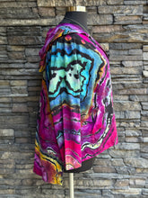 Load image into Gallery viewer, Women’s 2X Eileen Fisher Organic Cotton Reverse Geode Hooded Cardigan with Pockets in ‘Spectrolite’

