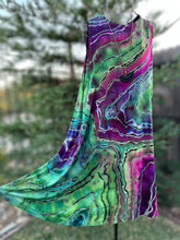 Load image into Gallery viewer, Custom Reverse Geode Sleeveless Swing Dress with Pockets in ‘Emerald Berry’ for Corrie
