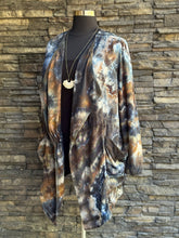 Load image into Gallery viewer, Women’s XL Geode Open Front 100% Lyocell Jacket in ‘Turkey Tail Mushroom’
