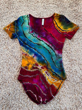 Load image into Gallery viewer, Women’s Small Reverse Geode Short Sleeve Bodysuit in ‘Gypsy Skies’
