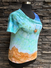 Load image into Gallery viewer, Women’s XL Geode V-Neck T-Shirt in ‘Sand &amp; Sea’
