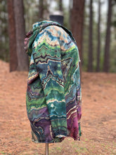 Load image into Gallery viewer, Custom Reverse Geode Hooded Cardigan in ‘Tide Pool’ for Kori
