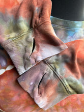 Load image into Gallery viewer, Women’s XL Heart Pullover Sweatshirt with Thumbholes &amp; Pockets in ‘Rustic Rainbow’
