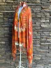 Load image into Gallery viewer, 100% Rayon Scarf with Fringe in ‘Harvest Fire’
