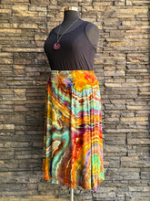Load image into Gallery viewer, Women’s XL (can fit a XXL, too) Geode Midi Skirt with Pockets in ‘Koroit Boulder Opal’
