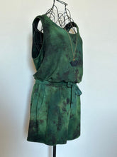 Load image into Gallery viewer, Custom Reverse Dyed Shorts Romper in ‘Evergreen’ for Cassie
