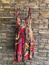 Load image into Gallery viewer, Women’s Medium (could fit a large, too) Reverse Geode Square Dress with Pockets in ‘Fire on the Mountain’
