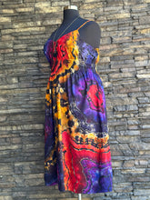 Load image into Gallery viewer, Women’s XL Reverse Geode Spaghetti Strap Midi Dress with Pockets in ‘Sunset in Waikiki’
