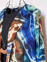 Load image into Gallery viewer, Custom Reverse Geode Hooded Cardigan in ‘Azurite’ for Becky

