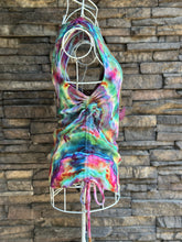 Load image into Gallery viewer, Women’s Medium Ribbed Geode Tank Top with Side Ruching &amp; Ties in ‘Cosmic Eyes’
