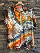 Load image into Gallery viewer, Men’s Large Geode 100% Rayon Button Up Shirt in ‘Golden Hour’

